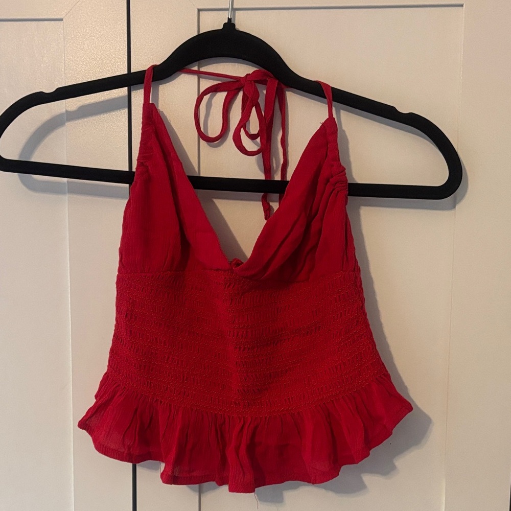 Red crop top